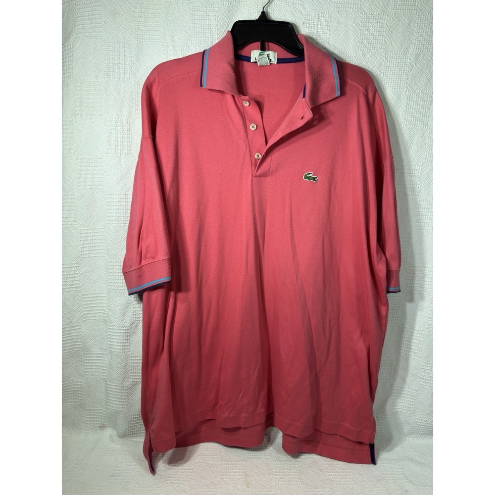 Vintage Lacoste Shirt Men's Large Polo Pink Preppy
